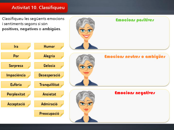 Atenció a la diversitat amb educació emocional. Activitat d'emocions
